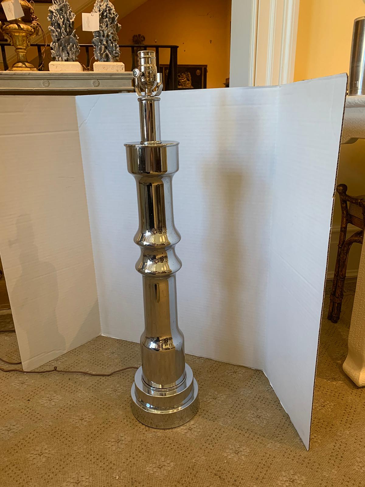Mid-20th Century Chrome Column Lamp For Sale 1