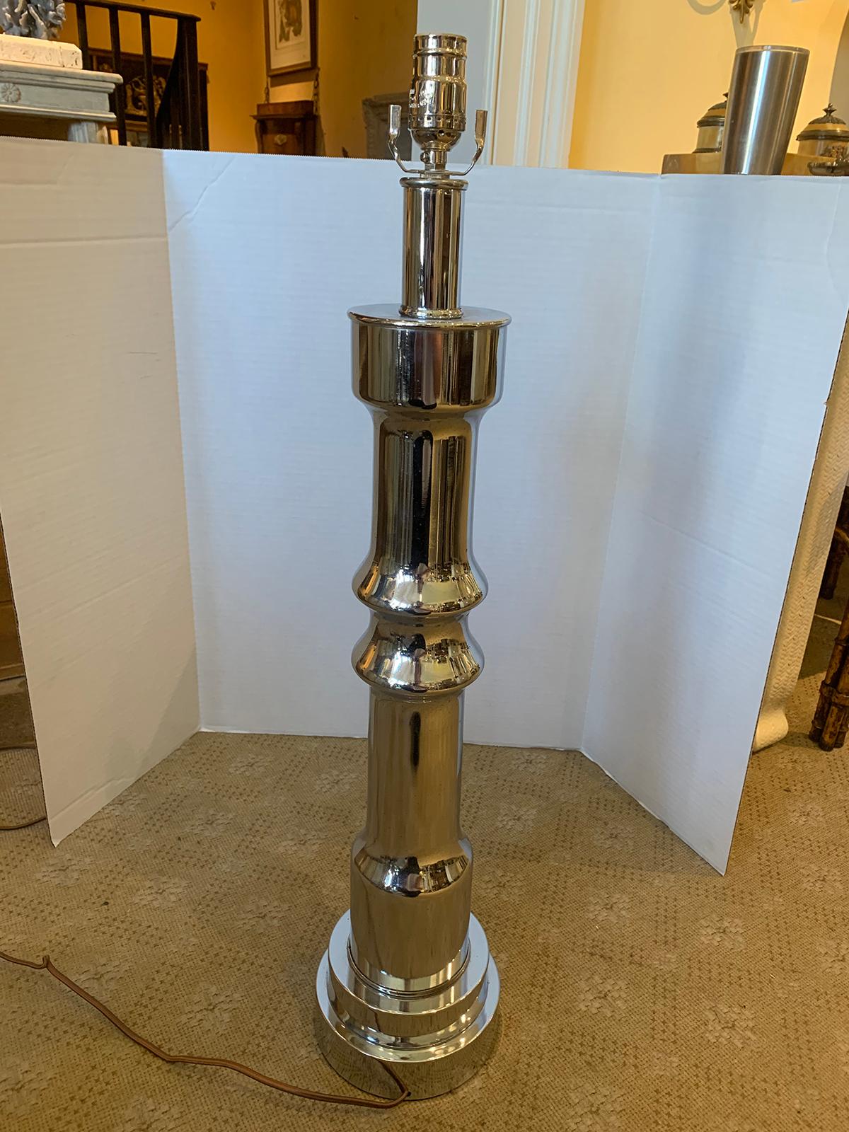 Mid-20th Century Chrome Column Lamp For Sale 3