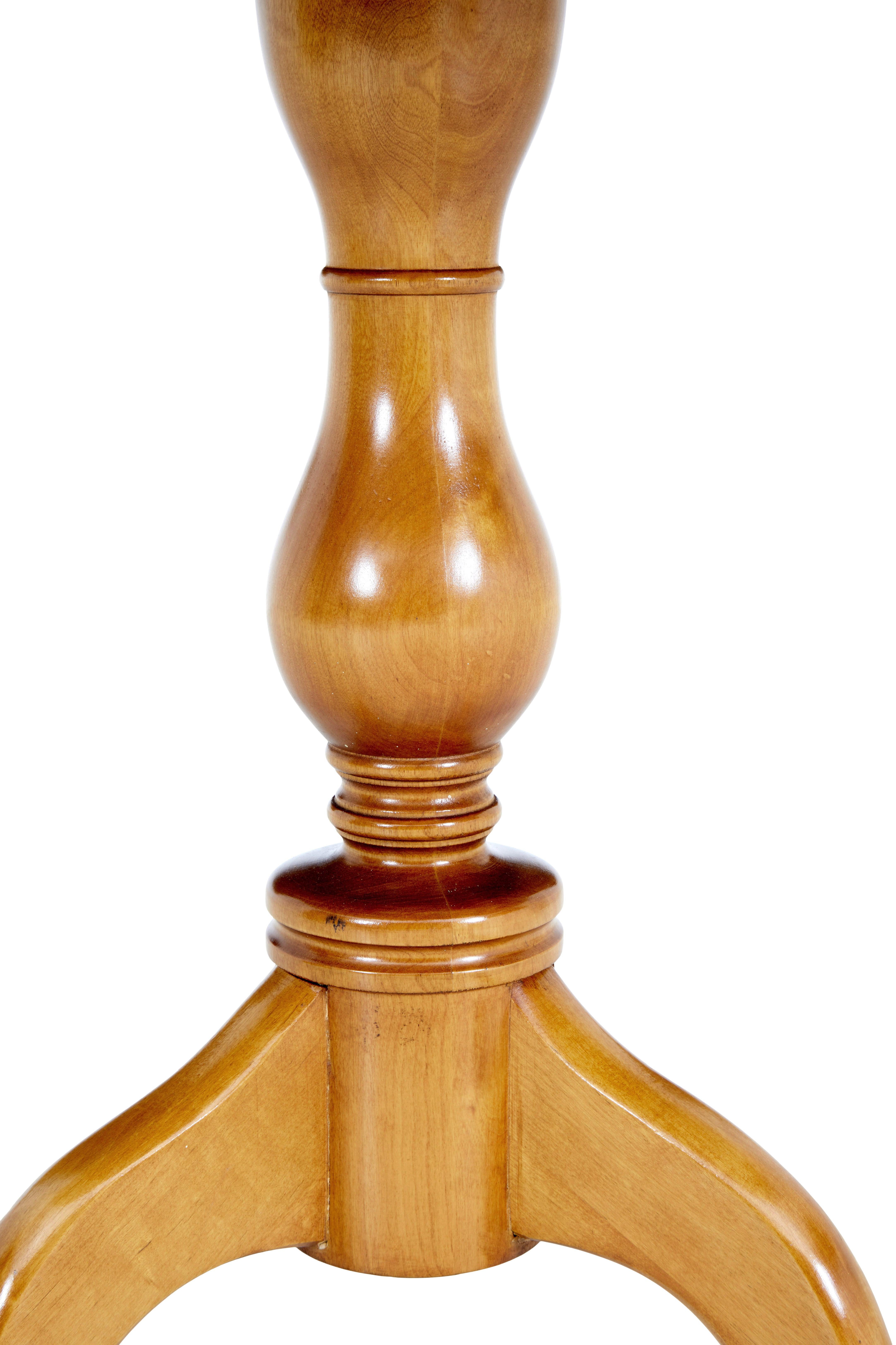 Carved Mid-20th century circular birch occasional table