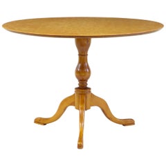 Retro Mid-20th Century Circular Birch Occasional Table