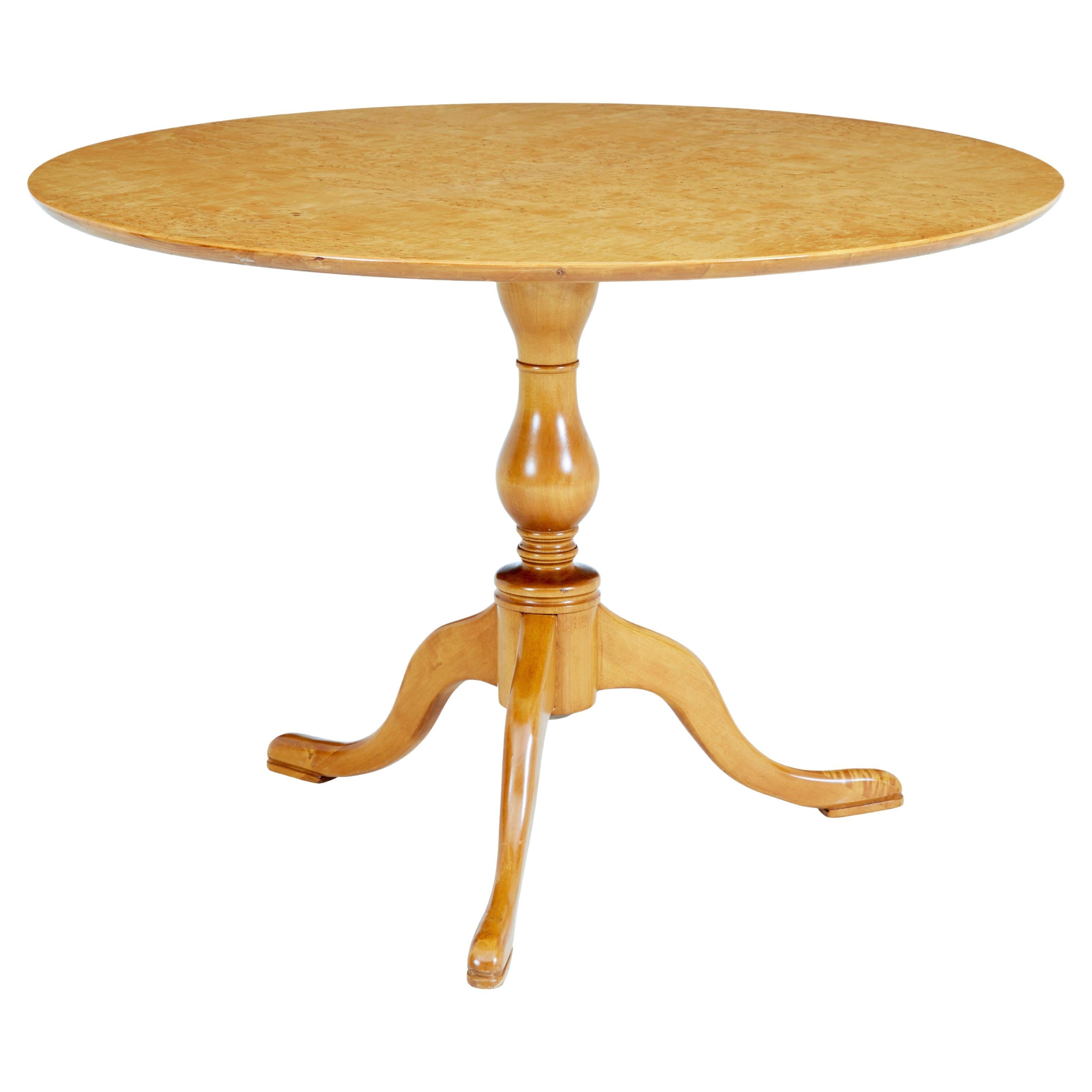 Mid-20th Century Circular Birch Occasional Table For Sale