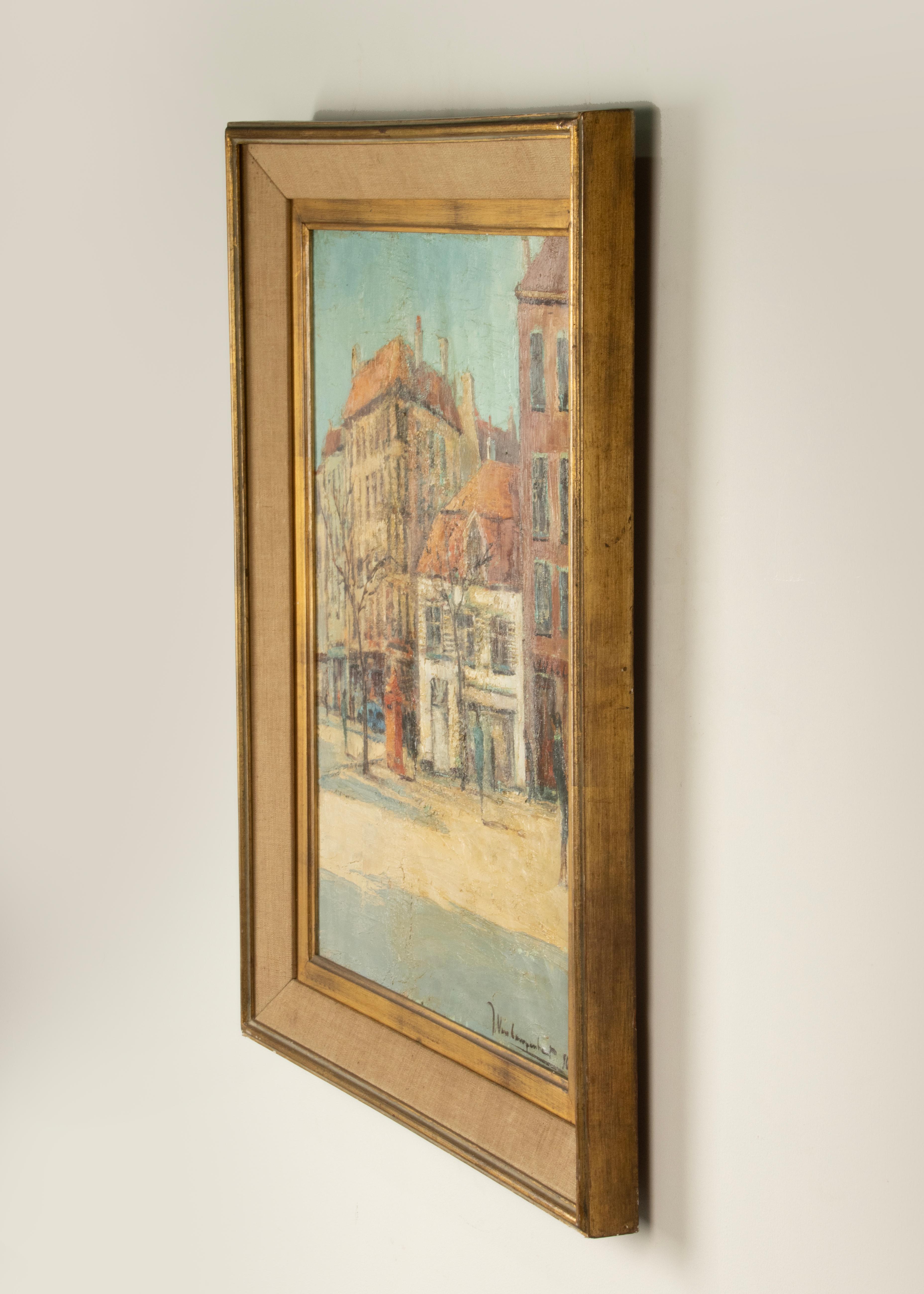 Mid-20th Century Cityscape Painting - Jan van Campenhout - Oil on Canvas en vente 2