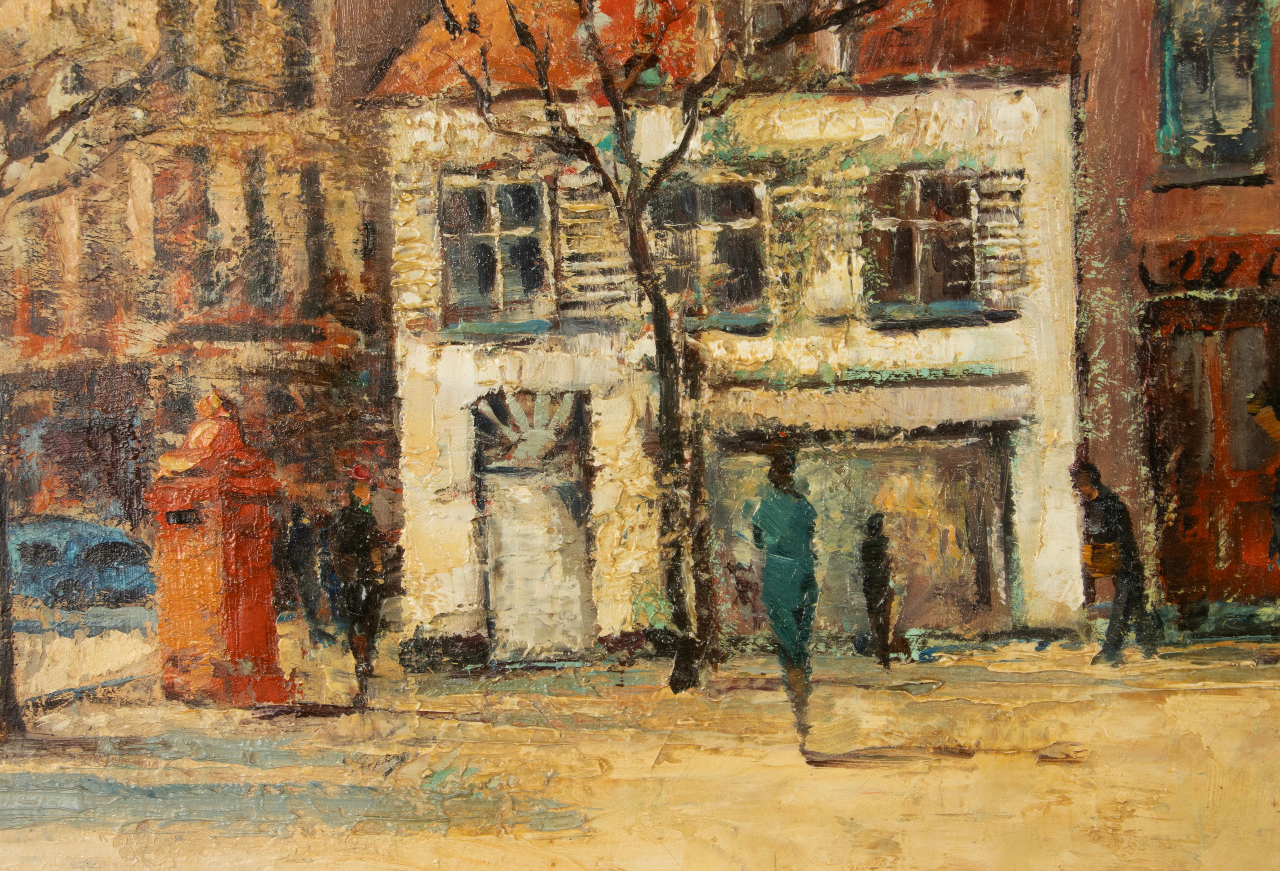 Mid-20th Century Cityscape Painting - Jan van Campenhout - Oil on Canvas en vente 4