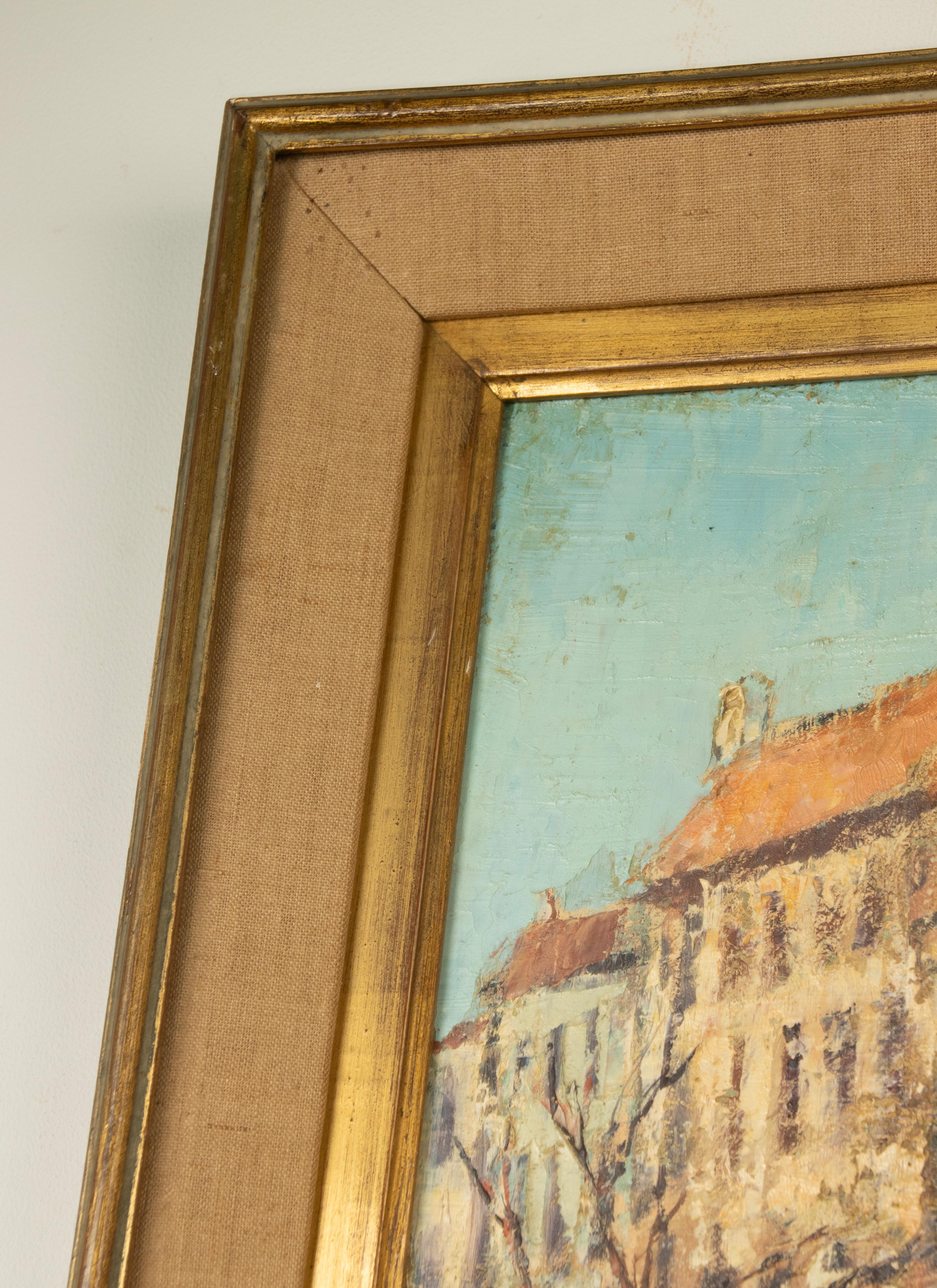 Mid-20th Century Cityscape Painting - Jan van Campenhout - Oil on Canvas en vente 5