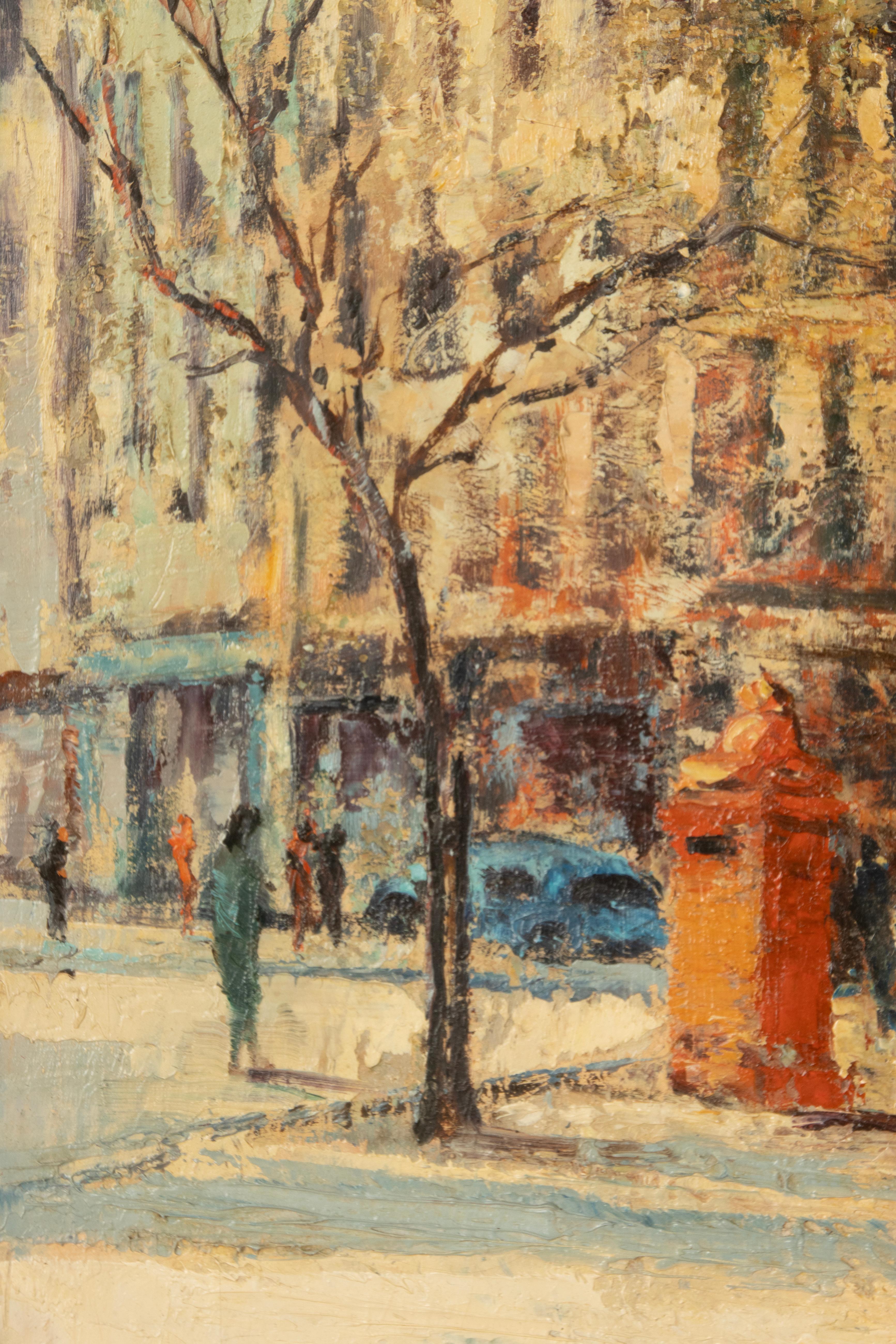20ième siècle Mid-20th Century Cityscape Painting - Jan van Campenhout - Oil on Canvas en vente