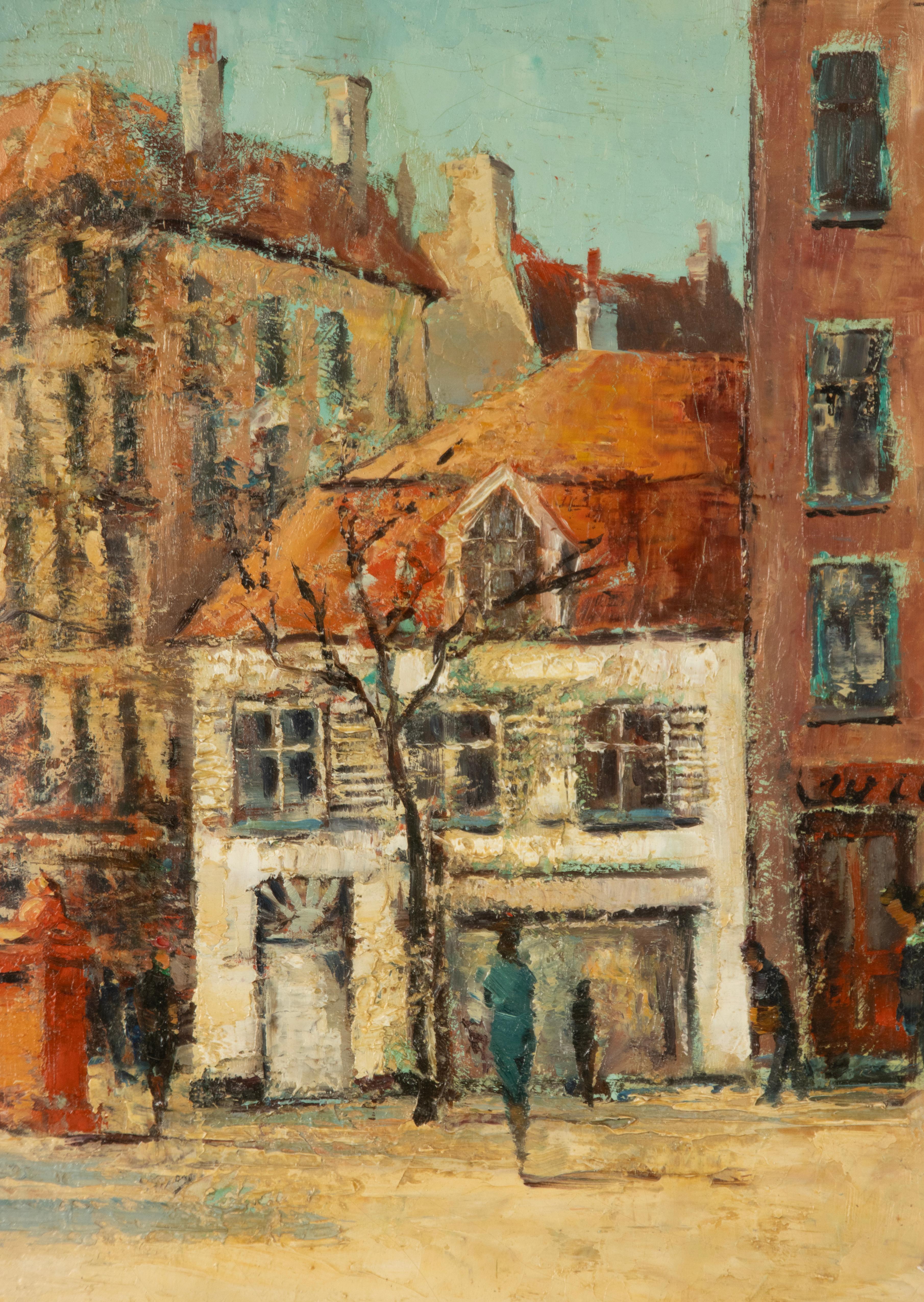 Mid-20th Century Cityscape Painting - Jan van Campenhout - Oil on Canvas en vente 1