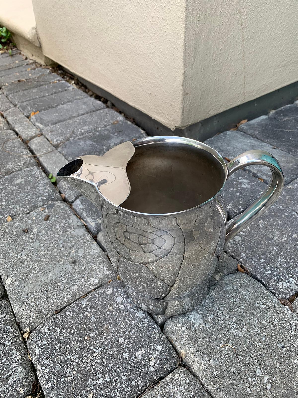Mid-20th Century Classic Silverplate Copper Water Pitcher by F.B. Rogers, Marked For Sale 7