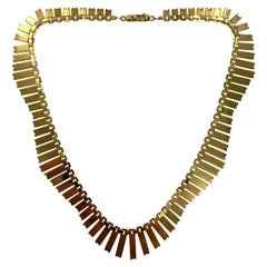 Collier à franges Cléopâtre en or jaune 14 carats, Italie, milieu du 20e siècle