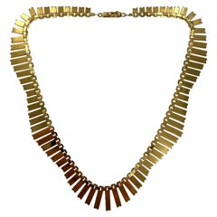 Mid-20th Century Cleopatra Fringe 14 Karat Yellow Gold Necklace, Italian