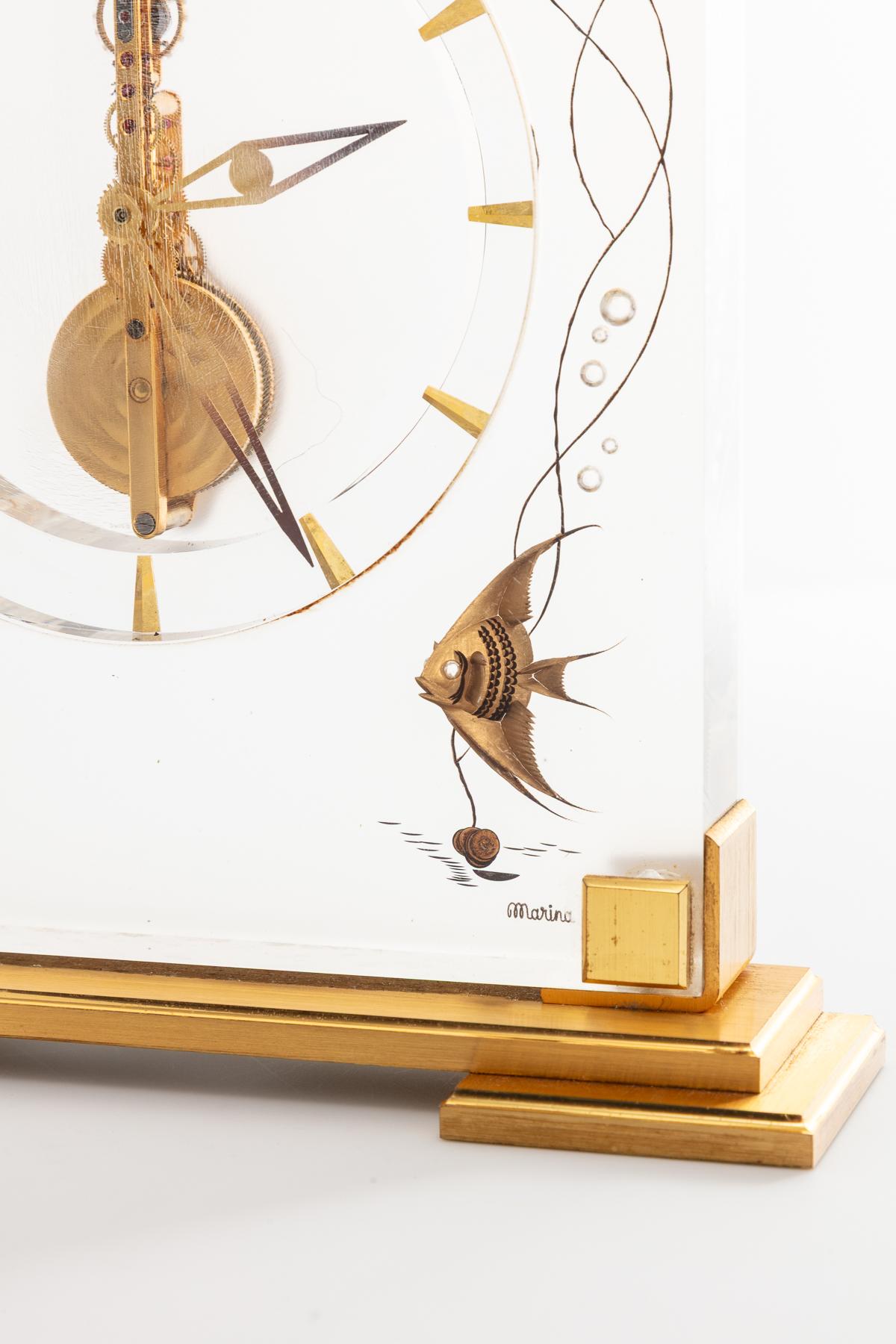 Mid 20th Century Clock By Jaeger LeCoultre France Circa 1960 For Sale 4