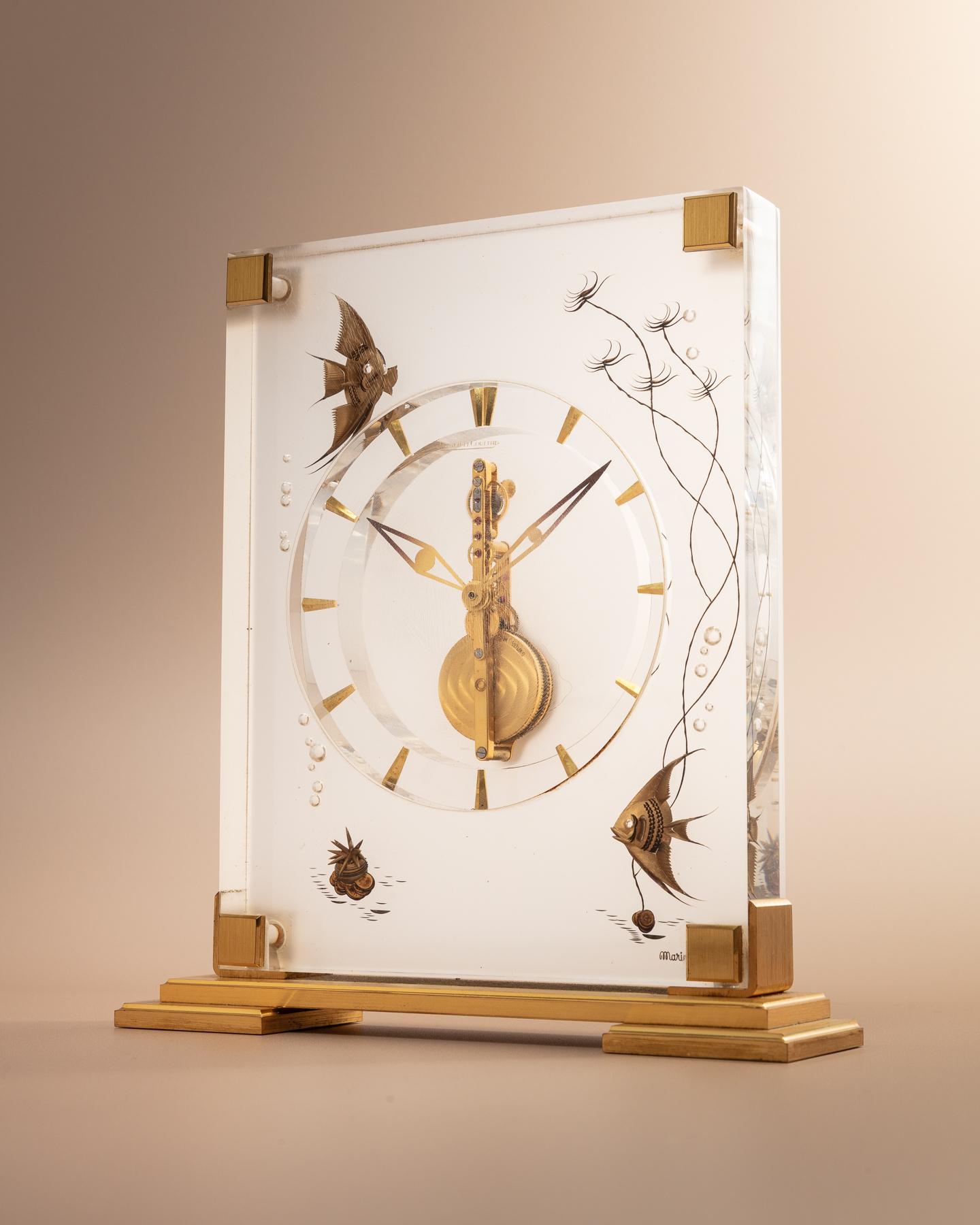 French Mid 20th Century Clock By Jaeger LeCoultre France Circa 1960 For Sale