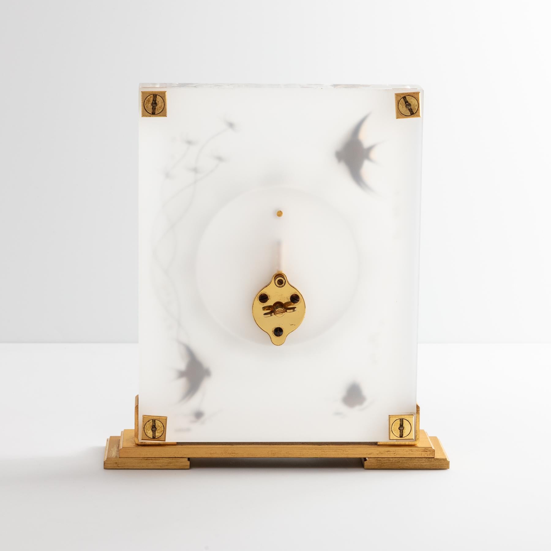 Brass Mid 20th Century Clock By Jaeger LeCoultre France Circa 1960 For Sale