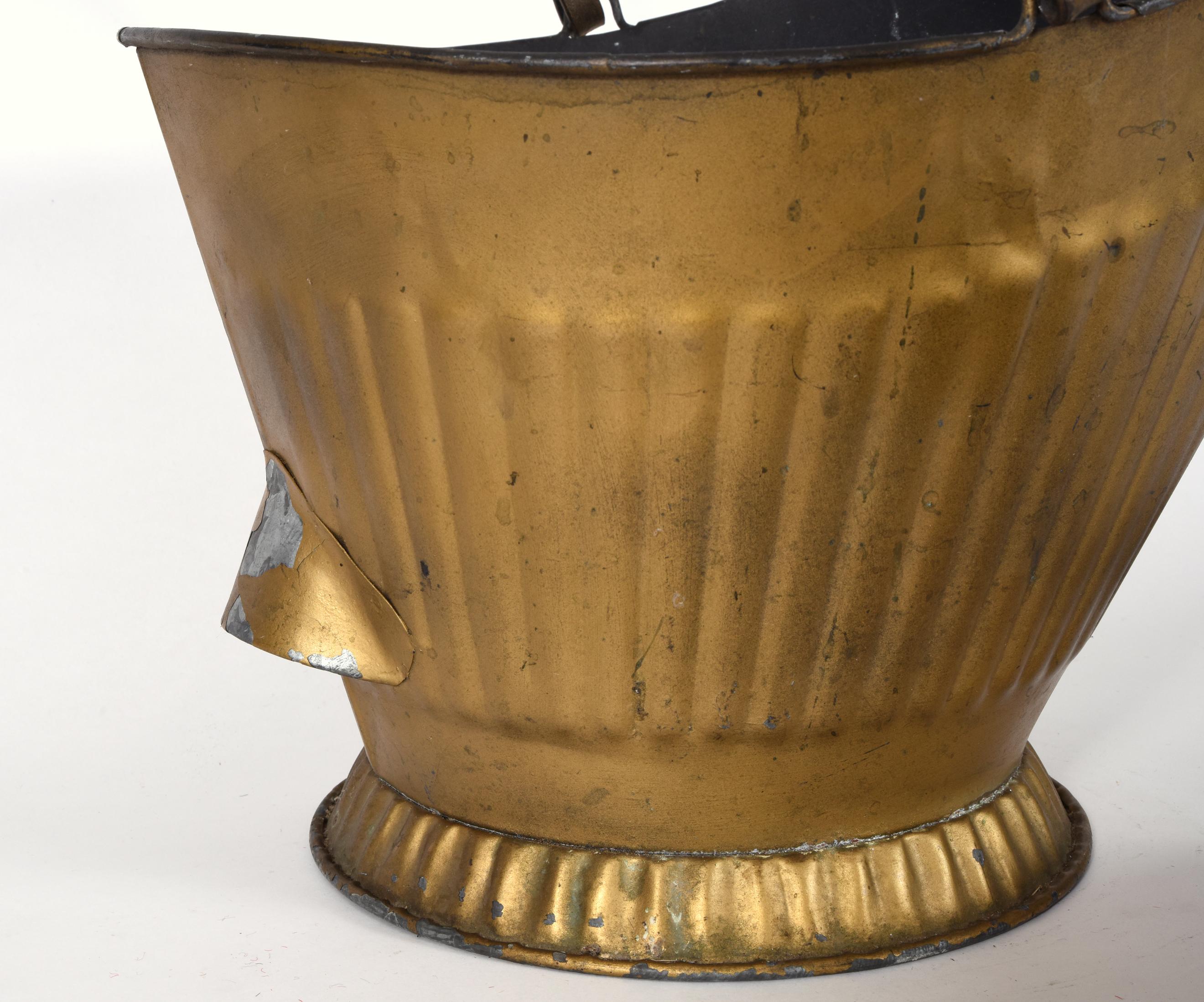 Brass Mid-20th Century Coal Scuttle Fire Place Bucket