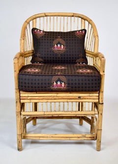 Mid-20th Century Coastal Brighton Pavilion Bamboo and Cane Accent Chair