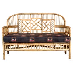 Sofá Costa Brighton Pavilion de bambú y caña de mediados del siglo XX