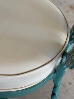 Mid-20th Century Coastal Regency Sculptural Palm Leaf Outdoor Dining Table and C