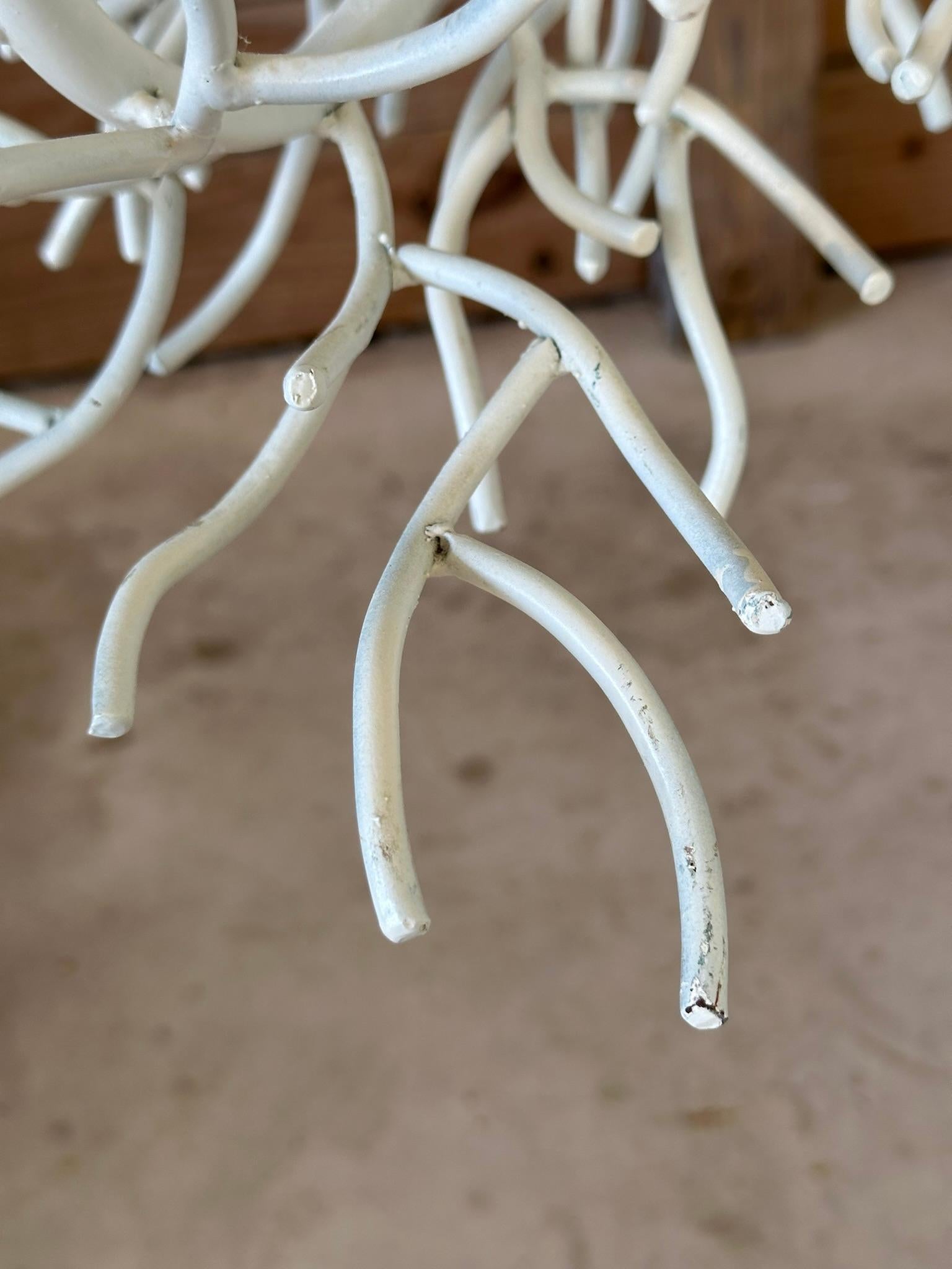 Mid-20th Century Coastal Scu;tural Faux Coral Six Light Chandelier 2