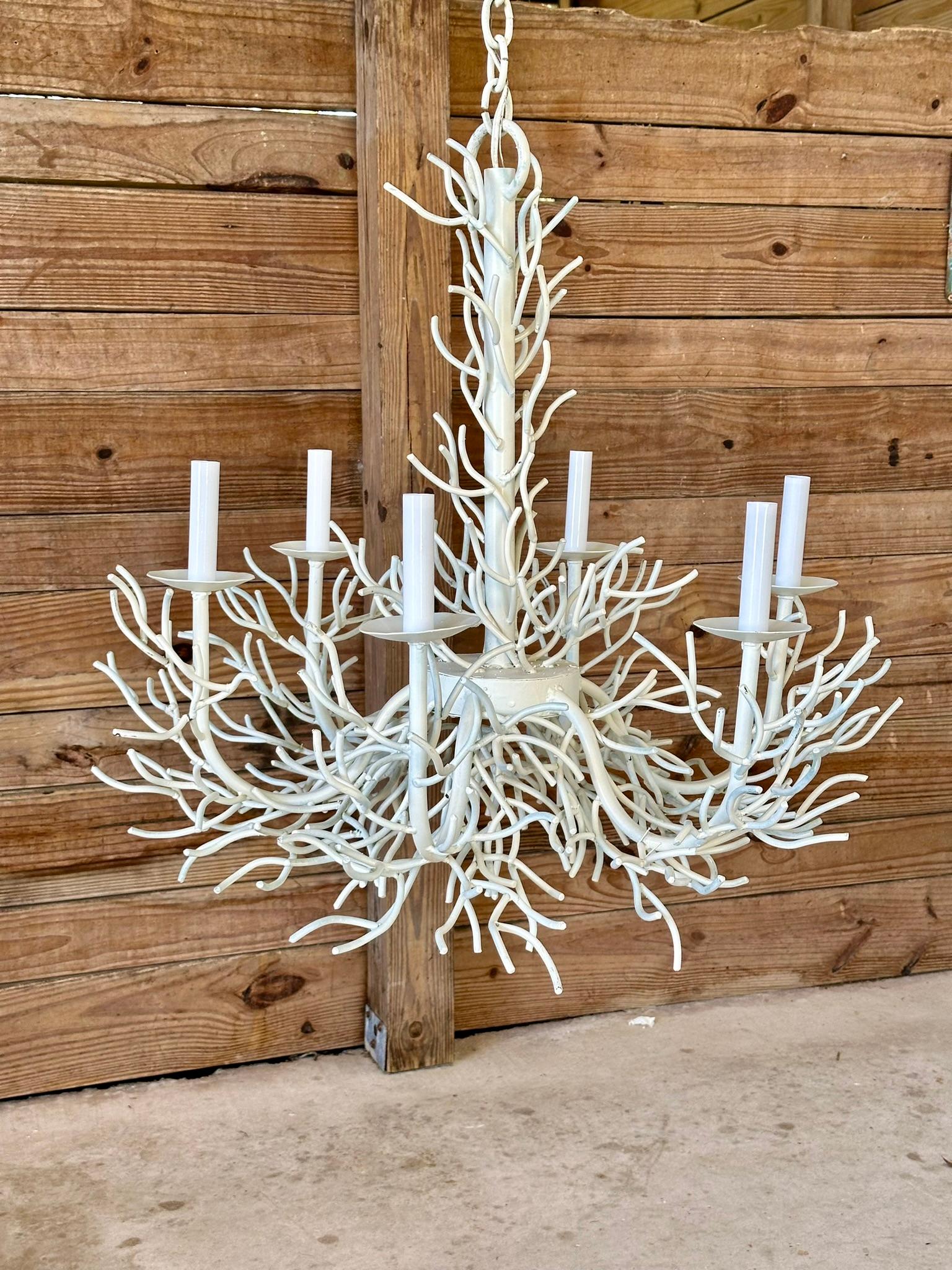 faux coral chandelier
