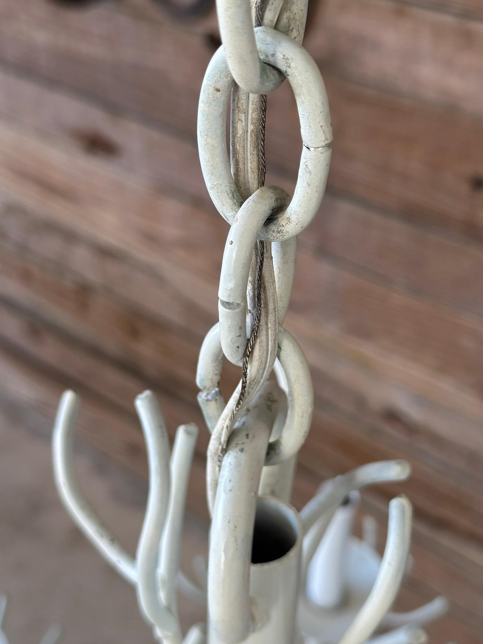 Mid-20th Century Coastal Scu;tural Faux Coral Six Light Chandelier In Good Condition In North Fort Myers, FL