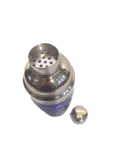 Mid 20th Century Cobalt Cut to Clear Cocktail Shaker with Chrome Top