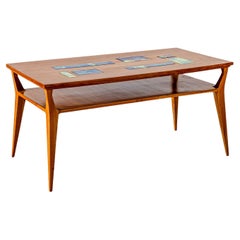 Mid-20th Century Coffee Table with Ceramic Inlays, Italy