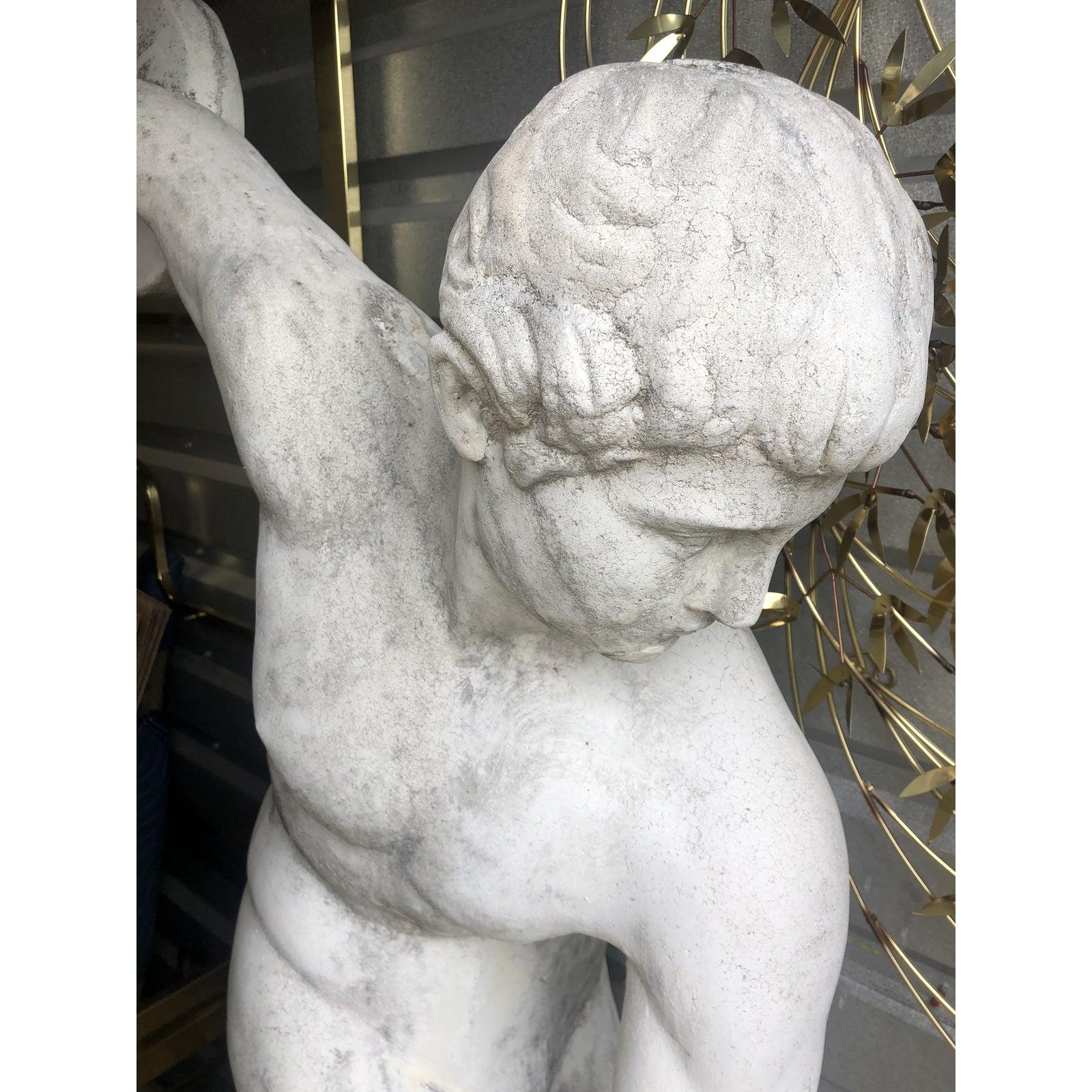 Mid 20th Century Concrete Discus Thrower Statue For Sale 5