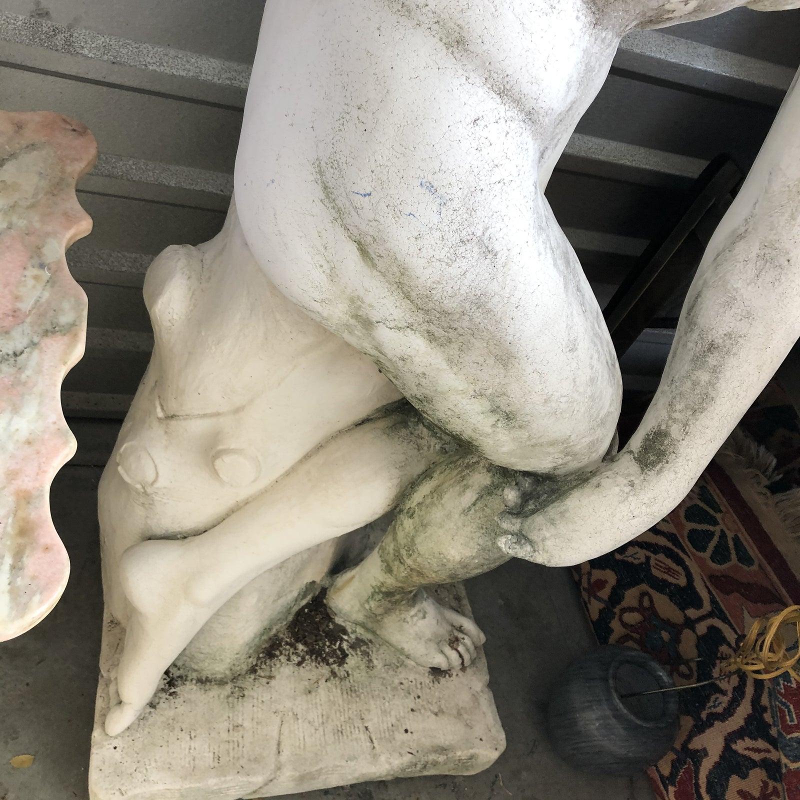 Mid 20th Century Concrete Discus Thrower Statue For Sale 3
