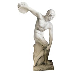 Mid 20th Century Concrete Discus Thrower Statue