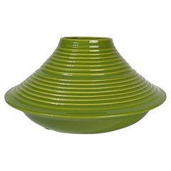 Mid 20th Century Conical Vase in Pear Green Ceramic, Italy 60s