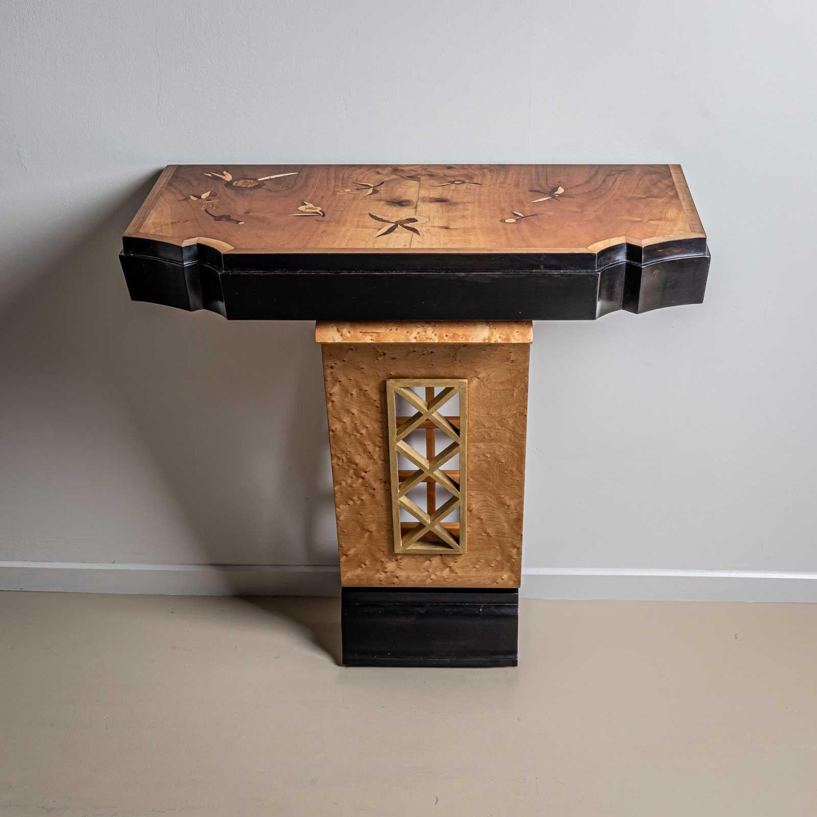 Mesa consola de mediados del siglo XX de Luigi Scremin, Italia Ebonizado en venta