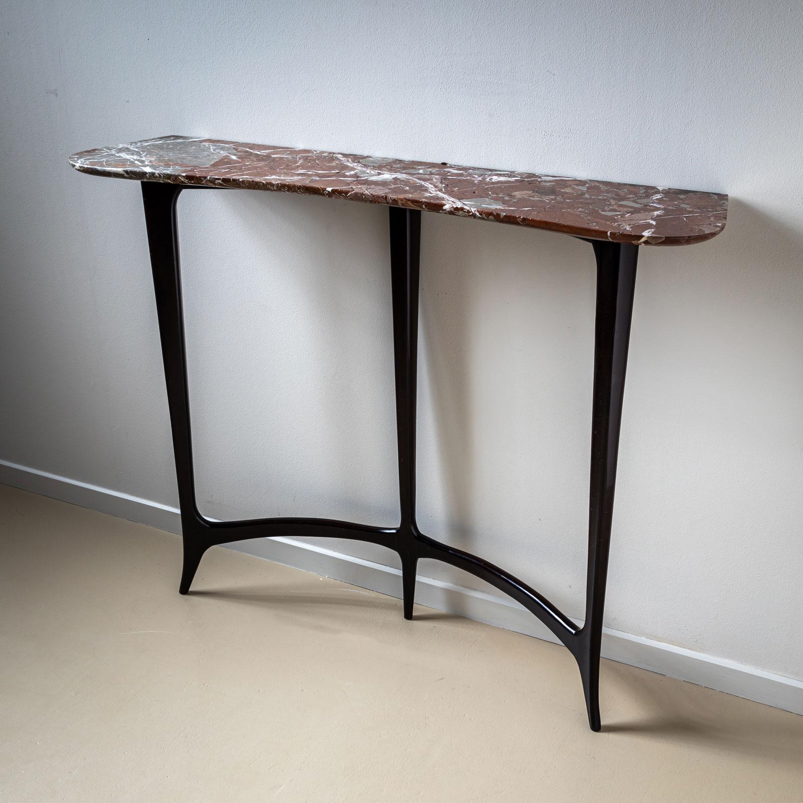 Ebonized Mid-20th Century Console Table, in the Style of Guglielmo Ulrich, Italy For Sale