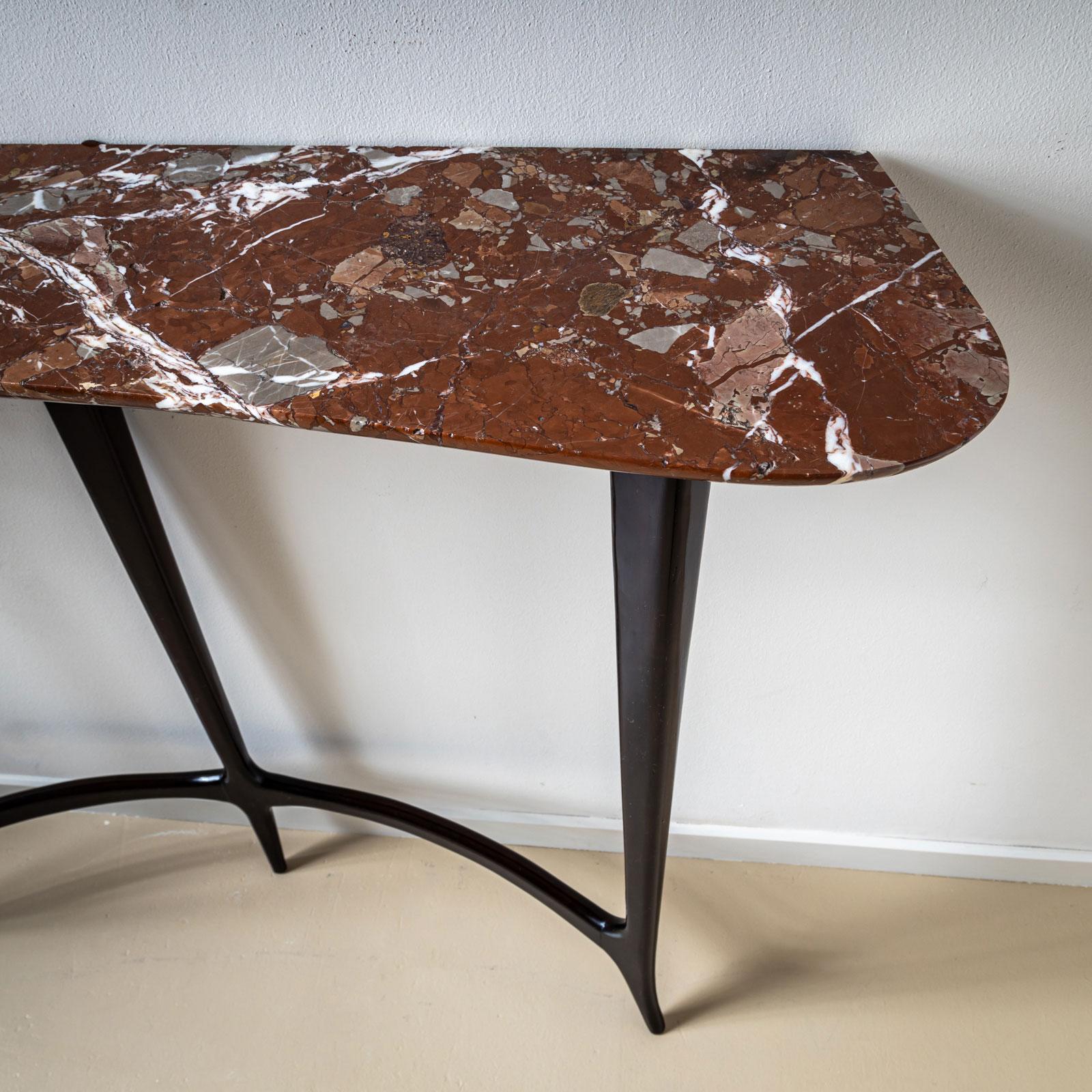 Marble Mid-20th Century Console Table, in the Style of Guglielmo Ulrich, Italy For Sale