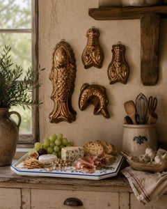 Mid-20th Century Copper Fish and Lobster Culinary Molds, Set of Four
