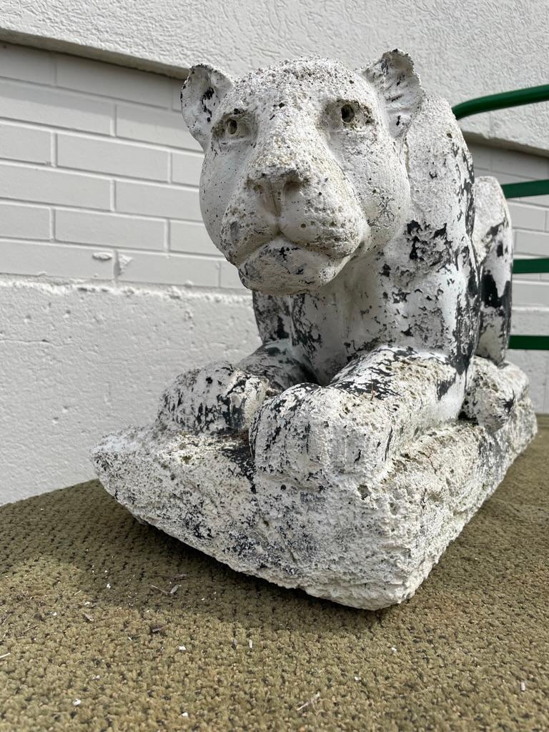 Mid-20th Century Crouching Plaster Panther For Sale 4