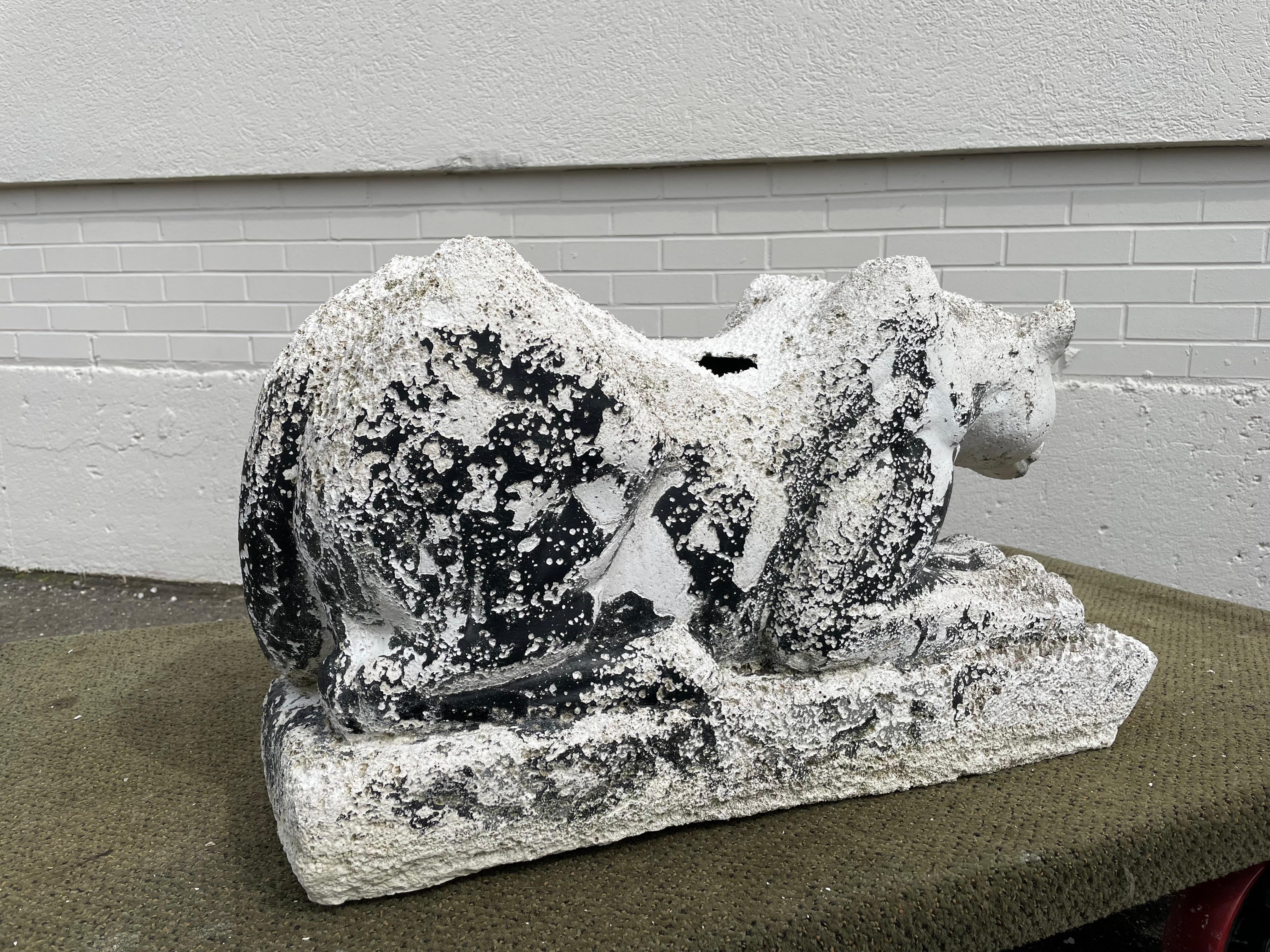 Mid-20th Century Crouching Plaster Panther For Sale 5