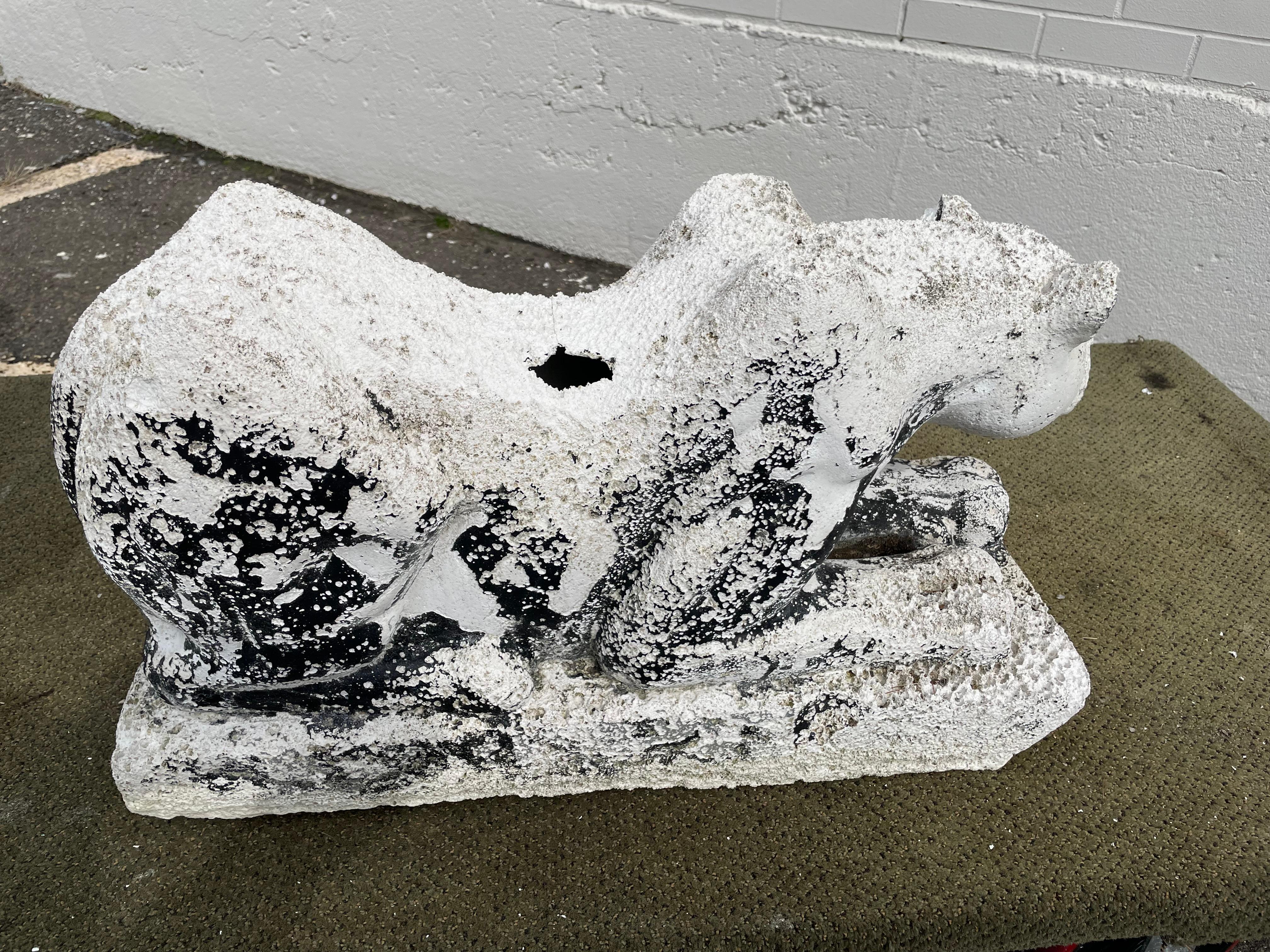 Mid-20th Century Crouching Plaster Panther For Sale 6