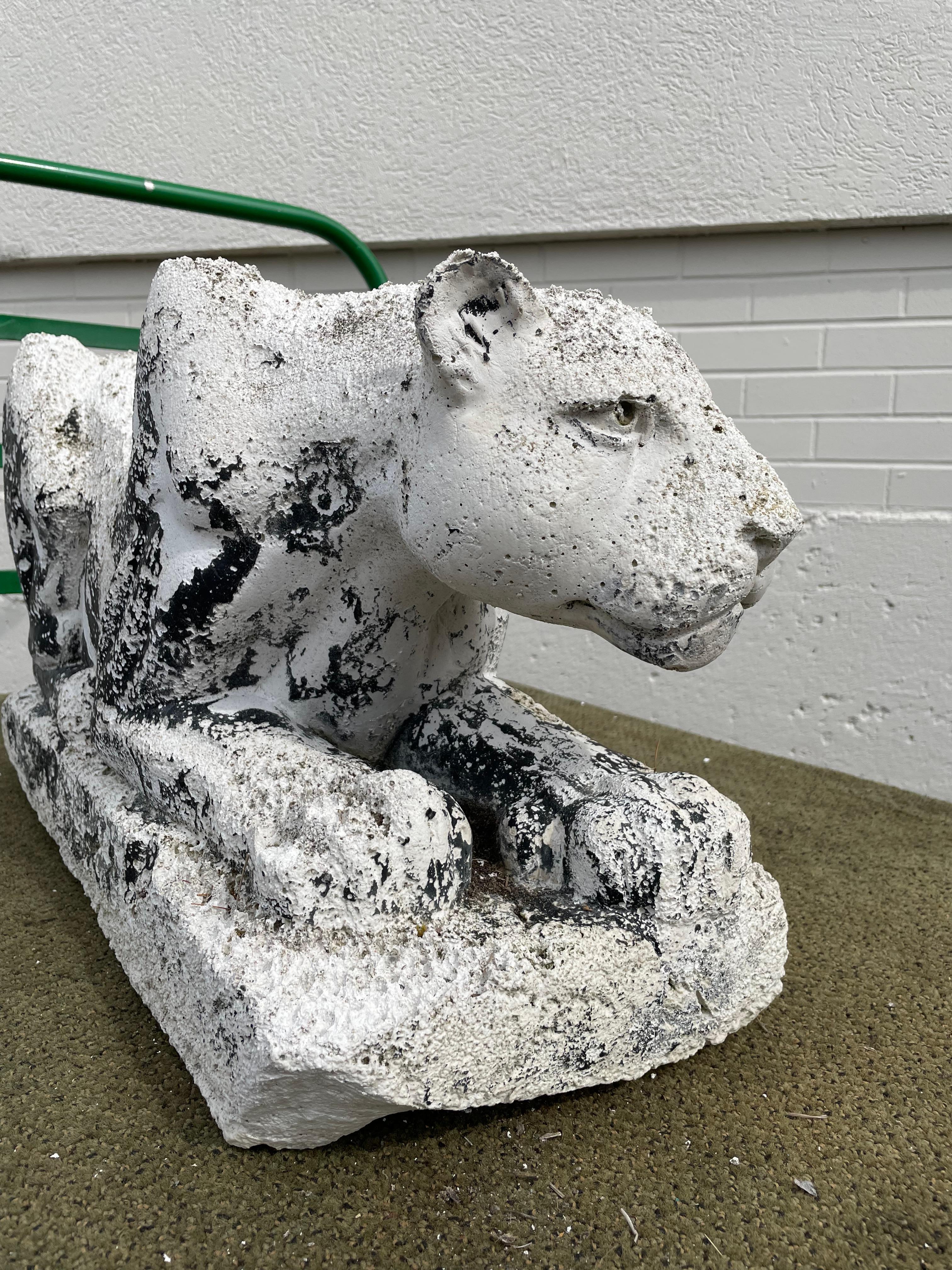 Mid-20th Century Crouching Plaster Panther For Sale 8