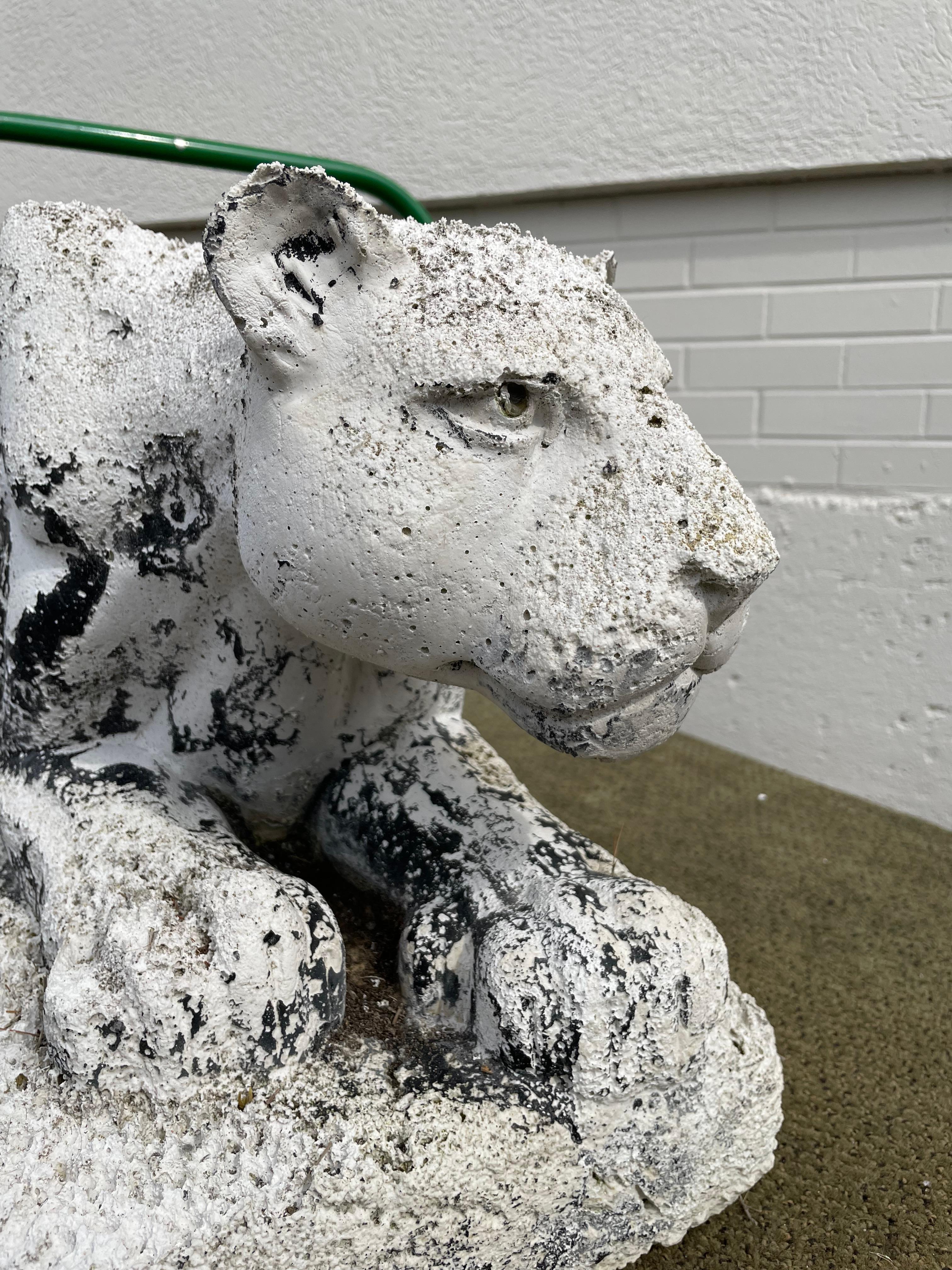 Mid-20th Century Crouching Plaster Panther For Sale 9