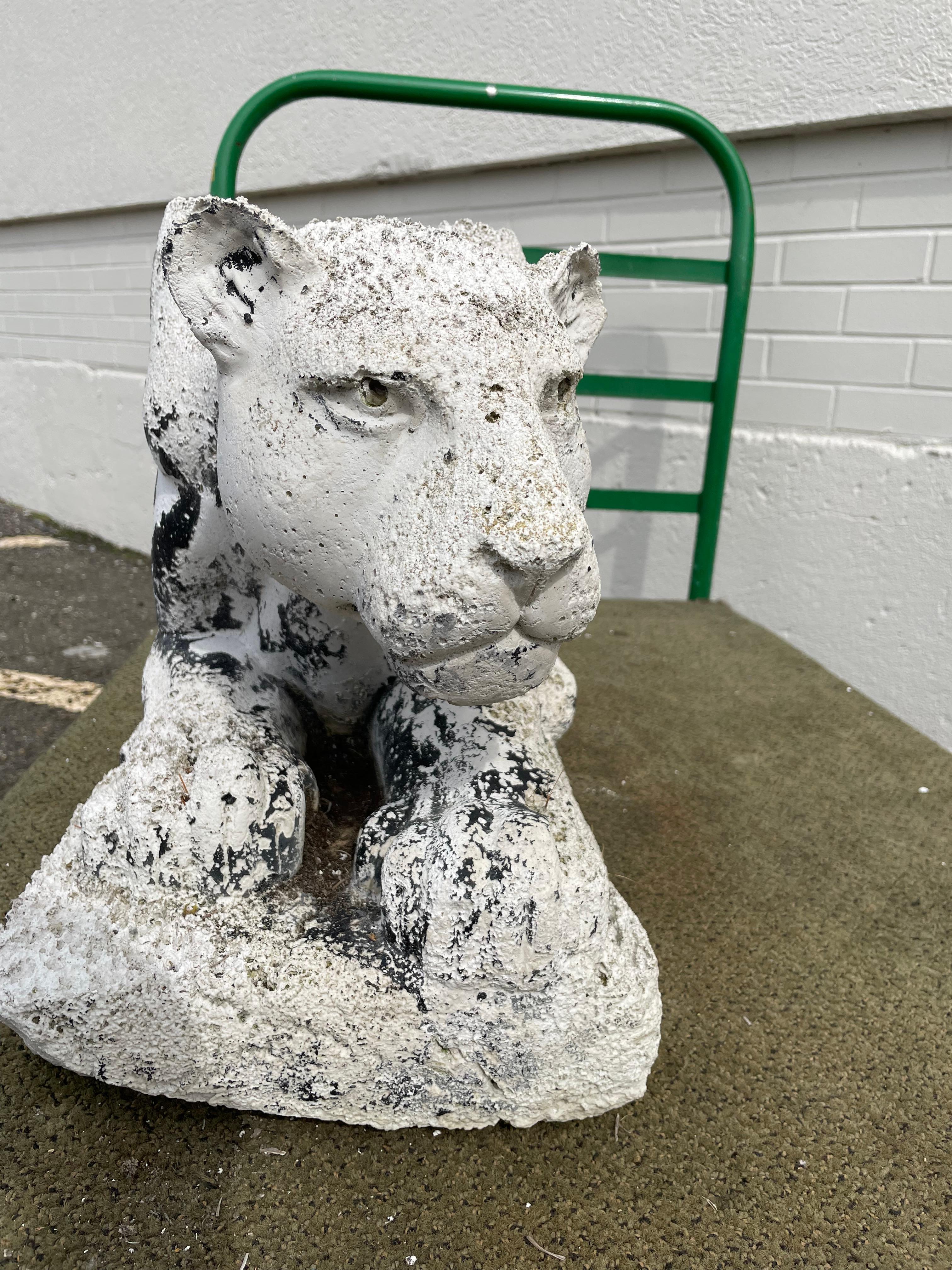 Mid-20th Century Crouching Plaster Panther For Sale 10