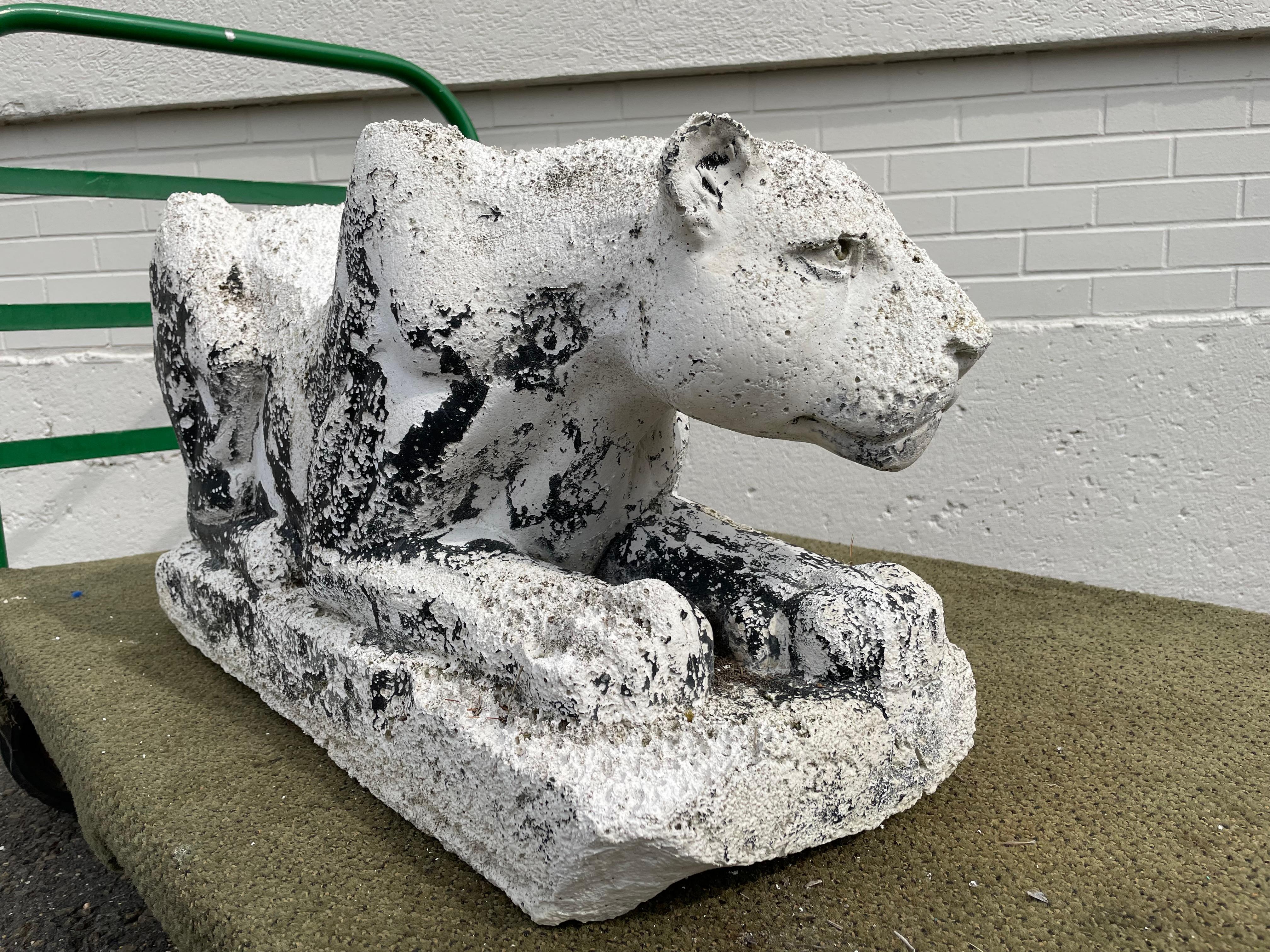 Mid-20th Century Crouching Plaster Panther For Sale 12
