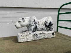 Mid-20th Century Crouching Plaster Panther