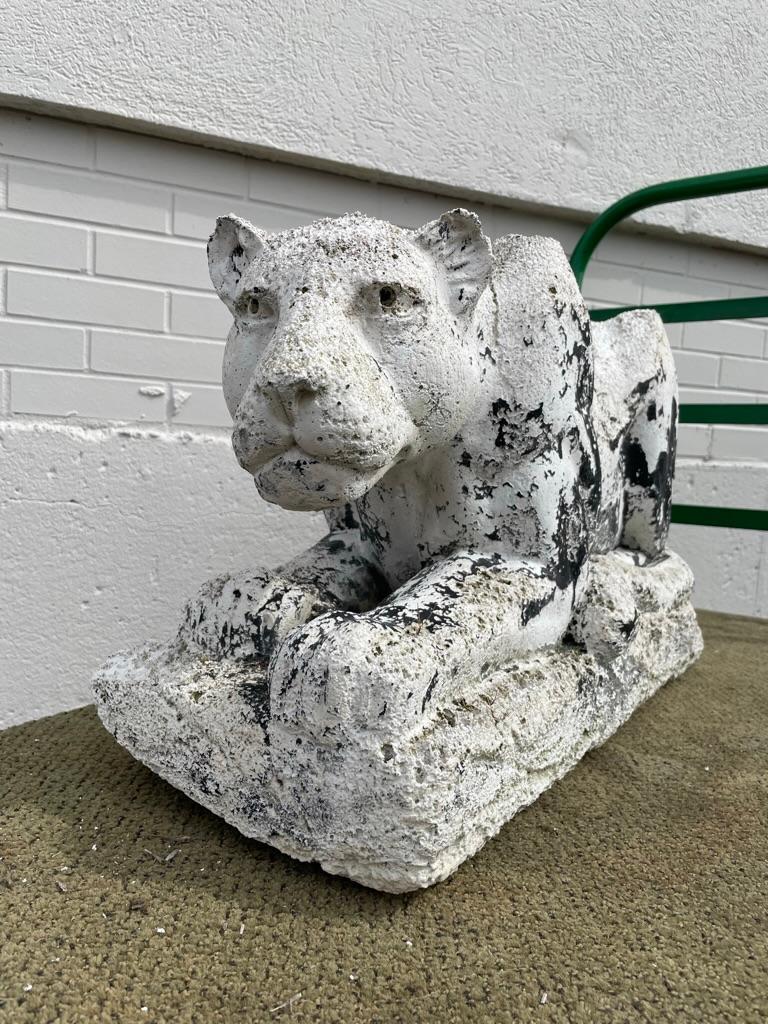 Mid-Century Modern Mid-20th Century Crouching Plaster Panther For Sale