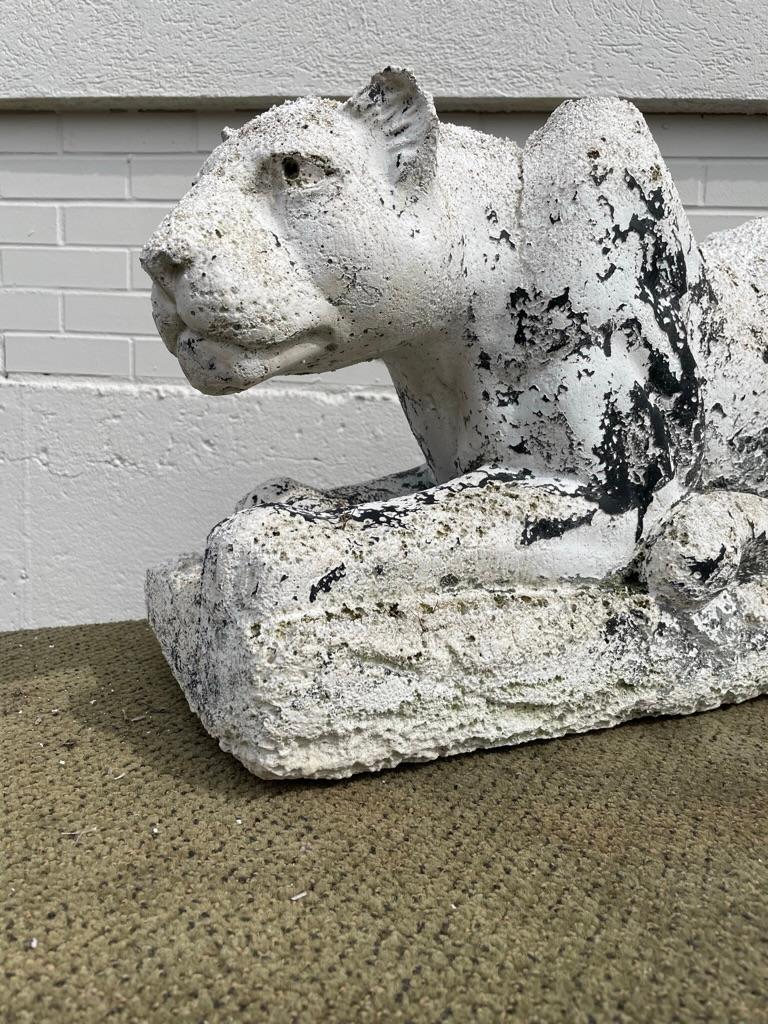 Cast Mid-20th Century Crouching Plaster Panther For Sale