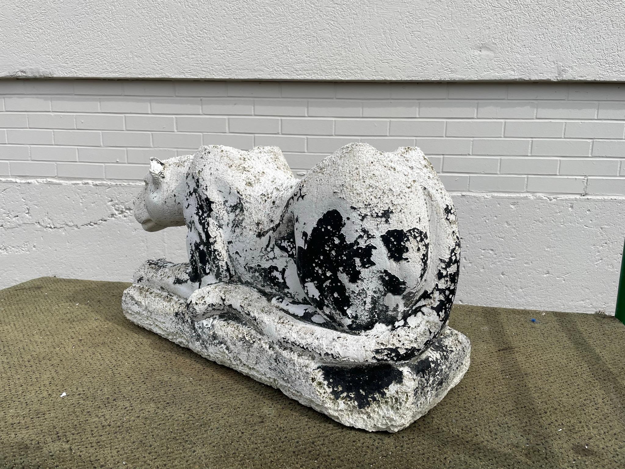 Mid-20th Century Crouching Plaster Panther For Sale 2