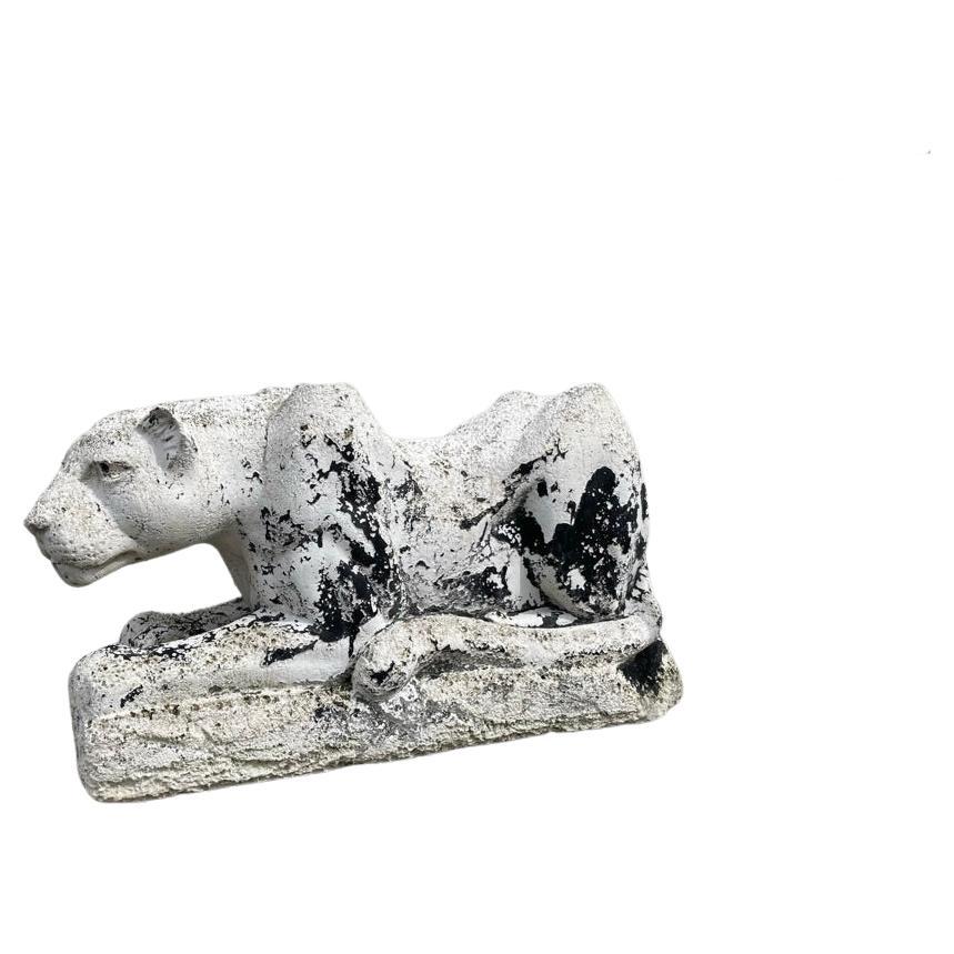 Mid-20th Century Crouching Plaster Panther For Sale