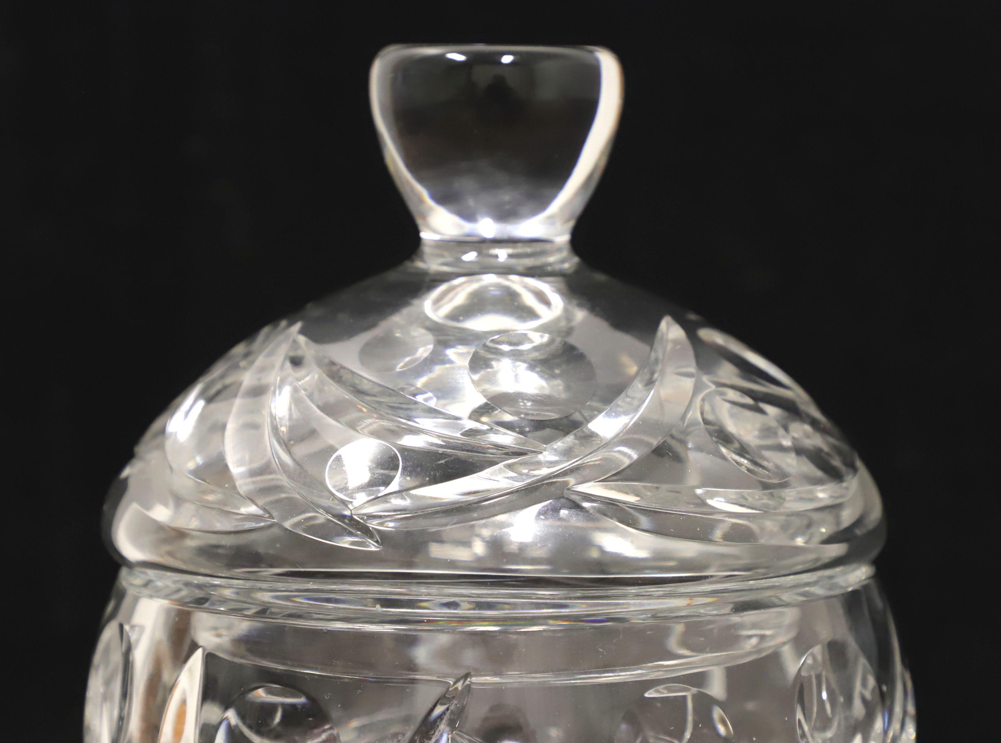 vintage crystal candy dish with lid