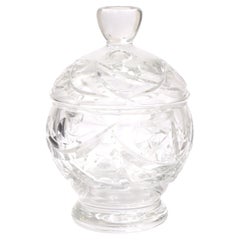Retro Mid 20th Century Crystal Candy Dish with Lid