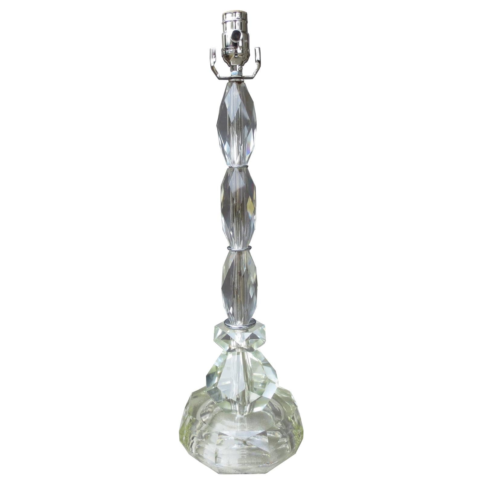 Mid-20th Century Crystal Lamp For Sale