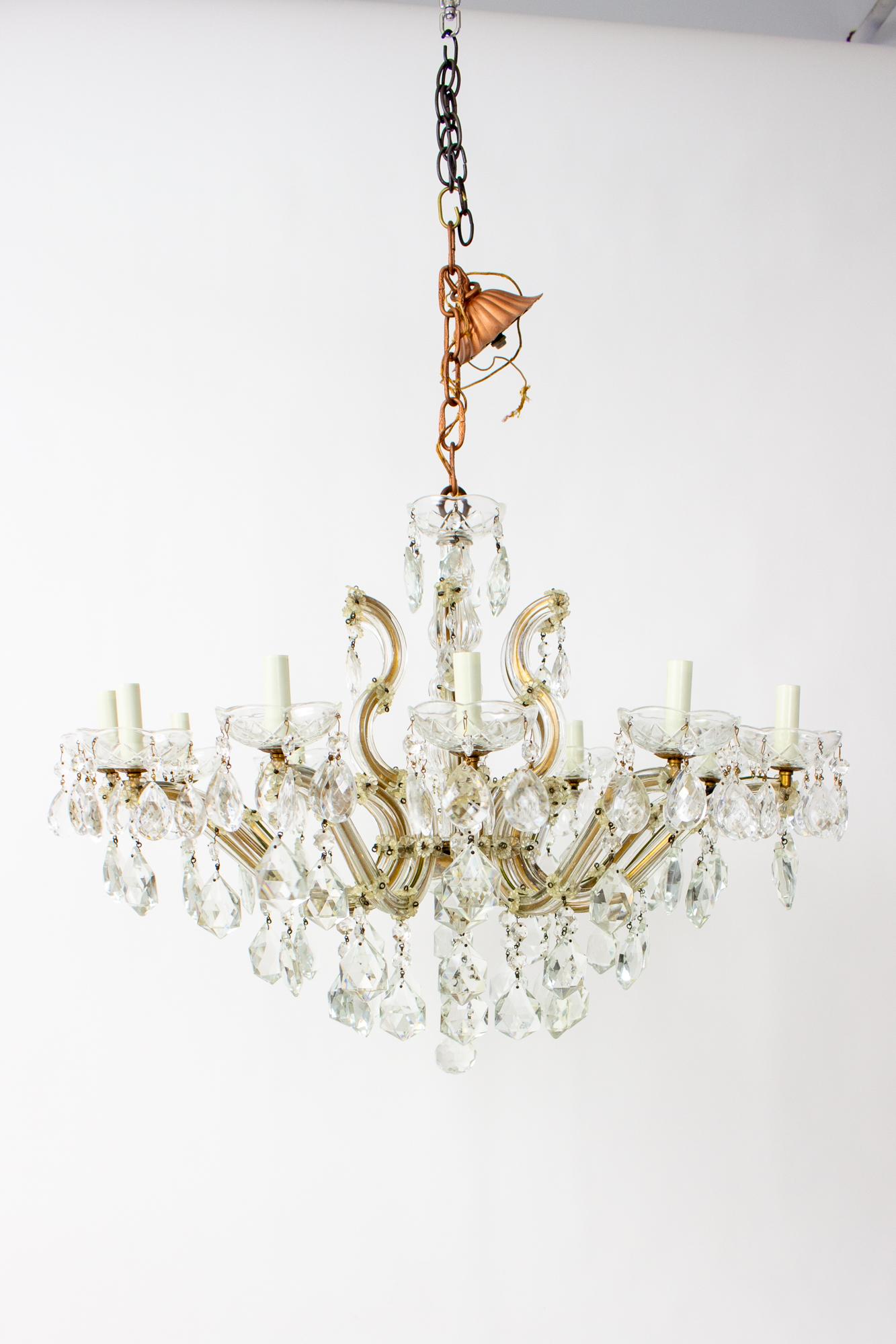 Mid 20th Century Crystal Maria Theresa Chandelier For Sale 2