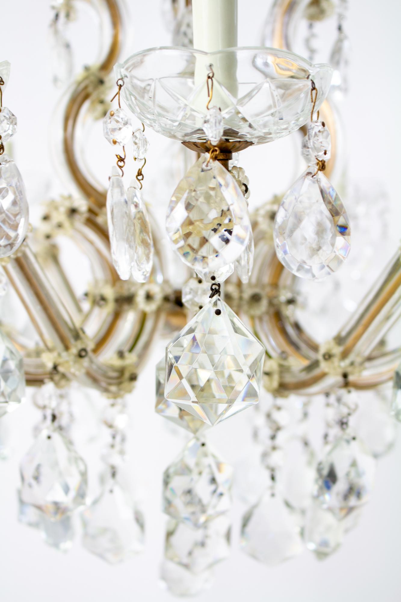 Mid 20th Century Crystal Maria Theresa Chandelier For Sale 3